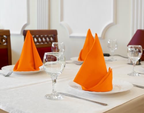 Utopia Kitchen Cotton Blend Orange Cloth Napkins [12 Pack, 18x18 Inch] - Image 2