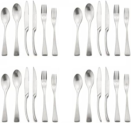Luxury 304 Stainless Steel Matte Silver Cutlery Flatware Set - Utensil Set Steak Spoons and Forks Knife Silverware Set,Service for 4 (24-Piece) by Uniturcky
