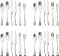 Luxury 304 Stainless Steel Matte Silver Cutlery Flatware Set - Utensil Set Steak Spoons and Forks Knife Silverware Set,Service for 4 (24-Piece) by Uniturcky