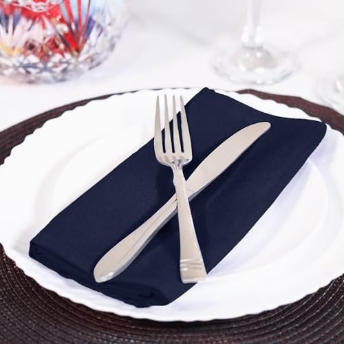 Utopia Home [12 Pack, Navy Blue] Cloth Napkins 20x20 Inches, 100% Polyester - Image 6