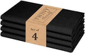 TWINY threads 4 Pcs 100% Cotton Cloth Napkins, 18"x18", Reusable, Black by TWINYThreads