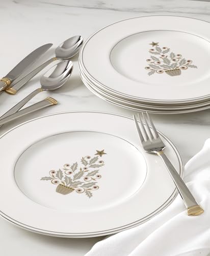 Lenox 897868 Federal Platinum Tree Accent Plates, Service For 4, Christmas Dishes, Dinnerware Set, Holiday - Image 4