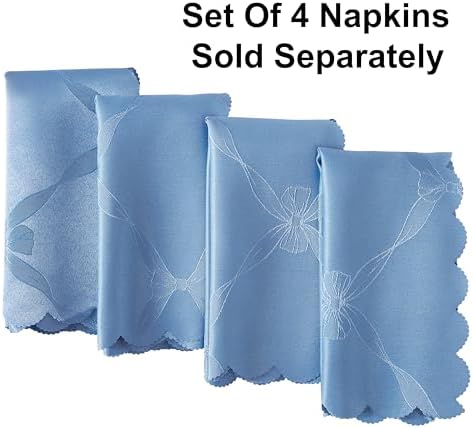 Newbridge Holiday Ribbons Bows Blue Napkins, Set of 4 - Image 5