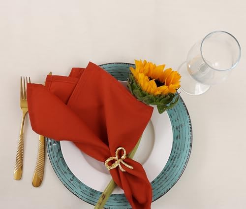 Terracotta Cloth Napkins,Rustic Earthy Fall Color, Washable, Soft (Rust) - Image 2