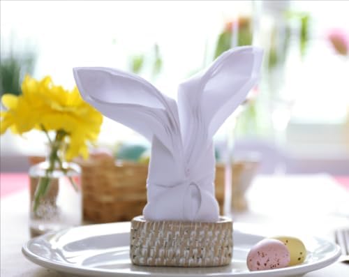 White Cloth Napkins Set of 8,18x18 inch,Formal Dinner Napkins,Made of 100% Microfibre,Washable Cloth Napkins,Good for Restaurant, Everyday use, Parties.(Snow White) - Image 2