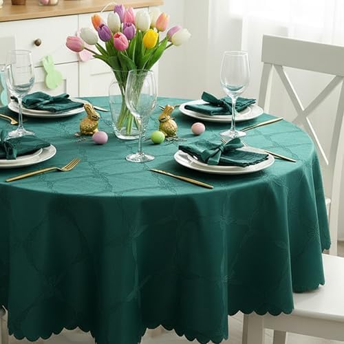 Newbridge Christmas Ribbons and Bows Evergreen 70" Round Tablecloth - Image 6