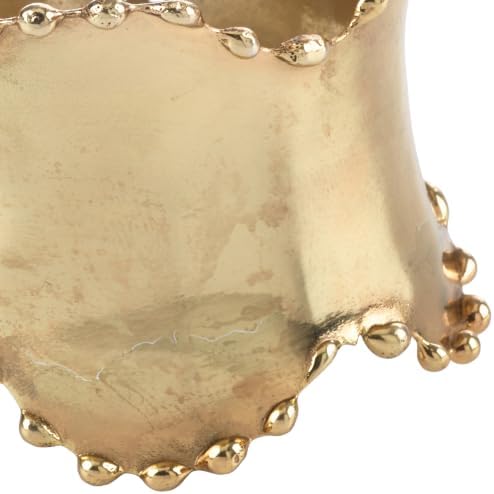 SARO LIFESTYLE Beaded Edge Metal Napkin Rings (Set of 4) - Classic Design Napkin Holders with Scalloped Rim for Formal Dining, Holiday Tables, Dinner Parties, and Special Occasions, Gold - Image 4