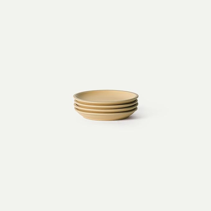 MORA Small Plates Set of 4, 6.5 inch Ceramic Pottery Dessert Plates - Microwave, Oven and Dishwasher Safe - Merrigold