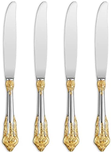 KEAWELL Gorgeous Luxury 4-Piece 18/10 Dinner Knife Set (Gold Accent) by KEAWELL