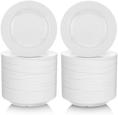 Vesici 36 Pieces Melamine Appetizer Plates White Dessert Plates, 5.91 Inch by Vesici