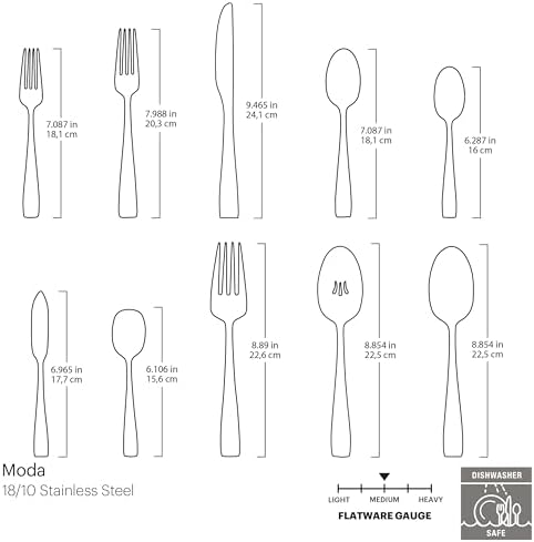Oneida Flatware Moda 18/10 Silverware Set for 1, 5-Piece - Image 6
