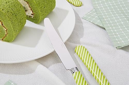 ANNOVA Silverware Set Stainless Steel Colorful Tableware Kitchen Flatware Set Utensils, Includes Dinner Knives, Forks, Spoons, Salad Forks & Dessert Spoons (Light Green, 20 Pieces) - Image 4