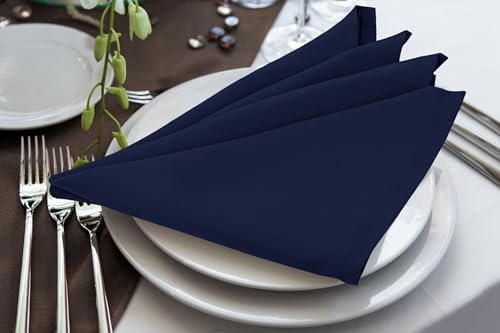Utopia Home [24 Pack, Navy Blue] Cloth Napkins 17x17 Inches, 100% Polyester - Image 4