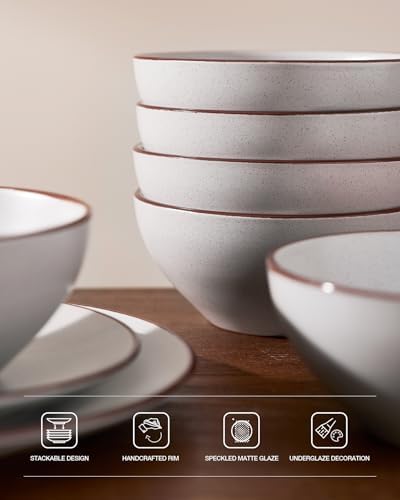 Famiware Venus Dinnerware Sets with Mugs, Ceramic Plates and Bowls for 6 - Image 6
