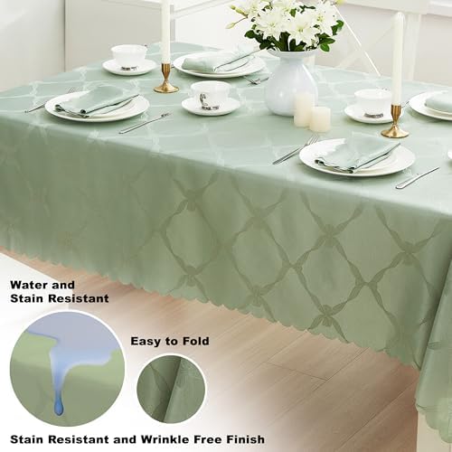 Newbridge Holiday Ribbons Bows Sage Green 60 x 144 Rectangle Tablecloth - Image 3