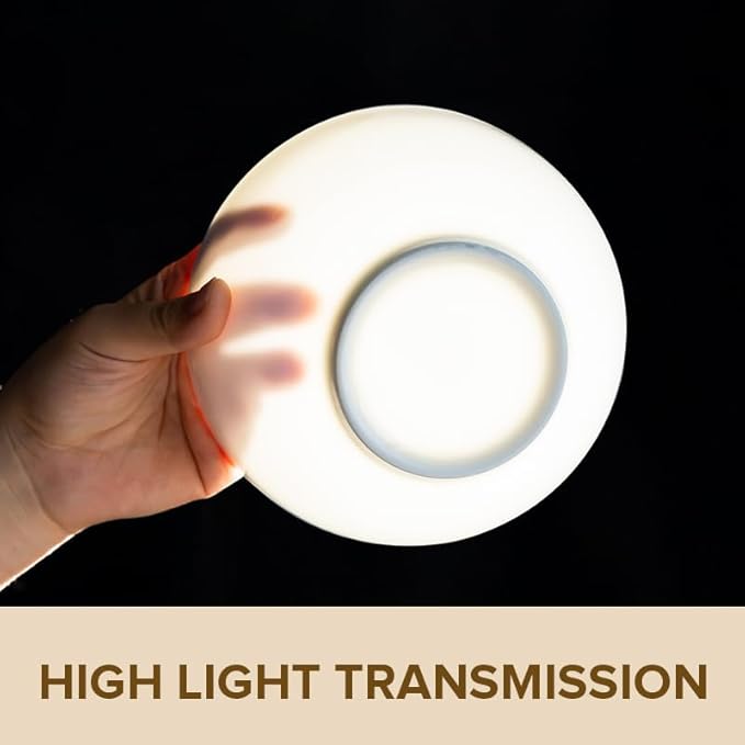 Fine Bone China Bowl, 6 Inches, Set of 6, Fine Glaze With Pure White Color Easy to Clean, Thin Thickness and Light Weight, Service for Salad, Rice, Soup and Pasta, Microwave and Dishwasher Safe