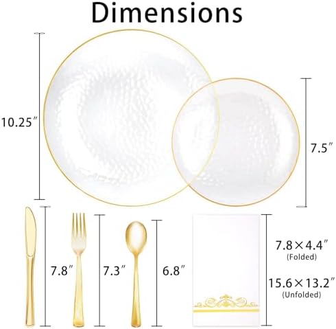 150 Pcs Clear Plastic Dinnerware Set, Disposable Plates for 25 Guests - Image 2