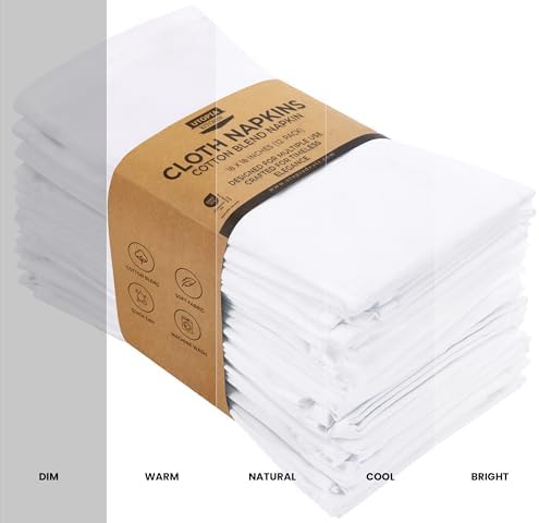 Utopia Kitchen Cotton Blend White Cloth Napkins [12 Pack, 18x18 Inch] - Image 5