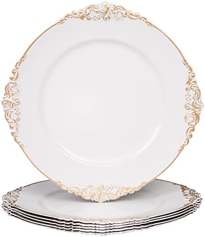 MAONAME White Charger Plates Set of 6, Plate Charges for Dinner Plates by MAONAME
