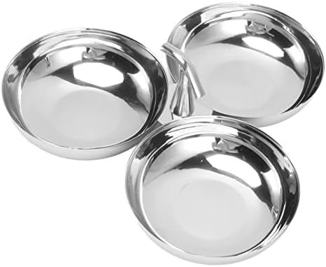 Yosoo Health Gear 3 In 1 Stainless Steel Snack Plate Tray, 2 PCS - Image 2