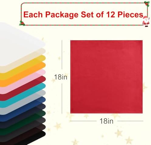 Hiasan Cloth Napkins Set of 12, 18 x 18 Inch, Red - Image 5