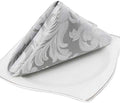 EHouseHome Damask Jacquard Cloth Napkins Waterproof Spillproof Polyester Fabric Napkins,Silver Grey,Set of 4, 17 x 17 Inch by EHouseHome