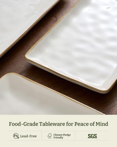 famiware Serving Platters for Food, 15.67" x 8.62", 3-Pack, Vanilla White - Image 6