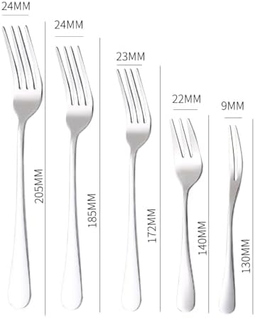 HornTide 6-Piece Dessert Forks Set, 3 Tines Fruit Salad Fork Flatware Stainless Steel Mirror Polishing 5.5-Inch 14cm, Ideal for Home, Kitchen and Restaurant - Image 7