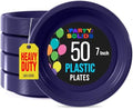 Exquisite Party Solids Sturdy Purple Plastic Plates 7" Cake Plates 50 Pcs by Exquisite