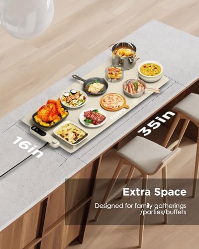 FEPPO Food Warming Mat, 35”x16” Electric Warming Trays for Buffets Party - Image 6