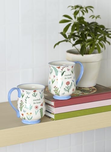 Oneida First Blooms Blue Porcelain Mug Set for 2, 12oz - Image 2