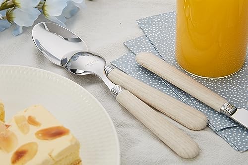 ANNOVA Silverware Set Stainless Steel Colorful Tableware Kitchen Flatware Set Utensils, Includes Dinner Knives, Forks, Spoons, Salad Forks & Dessert Spoons (Wood, 20 Pieces) - Image 6