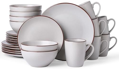 Famiware Venus Dinnerware Sets with Mugs, Ceramic Plates and Bowls for 6 by Famiware