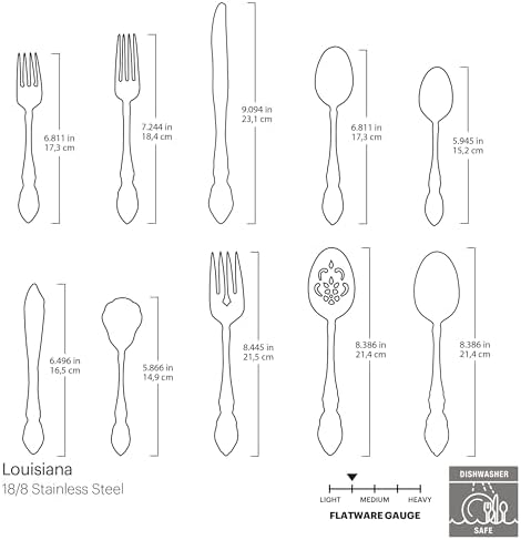 Oneida Louisiana 45-Piece 18/8 Silverware Set for 8, Flatware - Image 5