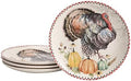 Bico Blessing Season Salad Plates Set of 4, 8.75 Inch Ceramic Dessert Plates for Salad, Appetizer, Side Dishes, Microwave and Dishwasher Safe, Gift for Housewarming and Thanksgiving by Bico