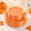 BESTVIP 100PCS Orange with Gold Plastic Plate by Bestvip