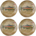 UP Trout Melamine Round Dessert Plates, Small Serving Plates, for Appetizer, Snacks, and Side Dishes, Beige, 6 Inch, Set of 4 by UPware