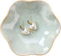 Lotus Leaf Shape Decorative Ring Tray, Small Key Bowl, Ceramic Trinket Tray Jewelry Dish Organizing Necklace Earrings, Home Decoration for Mom Best Friend Sister, Light Green.