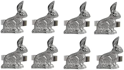 COTTON CRAFT Easter Bunny Napkin Ring - Set of 8 Metal Napkin Rings by COTTONCRAFT
