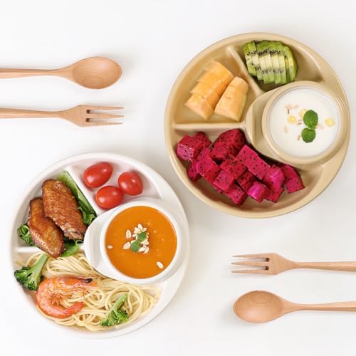 2 PCS Unbreakable Divided Dinner Plates for Portion Control Camping Outdoor - Image 5