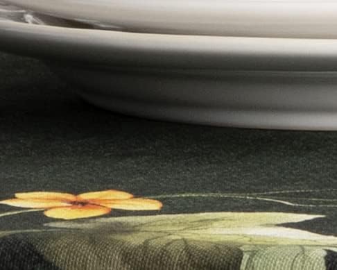 Maison d' Hermine Table Cloth Rectangle Table 100% Cotton 70 x 108 Inches Fall Tablecloth Reusable Everyday Use for Thanksgiving Christmas Decorations Dining Farmhouse (Pumpkin Garden - Dark Green)