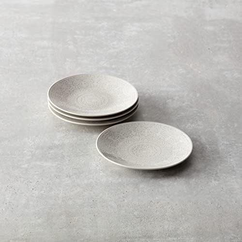 Fortessa Havana Vitrified China Coupe Rimless Plate 4 Pack, Gray, Salad Plate, 8.5 Inch - Image 2