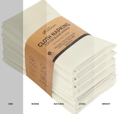 Utopia Kitchen Cotton Blend Ivory Cloth Napkins [12 Pack, 18x18 Inch] - Image 5
