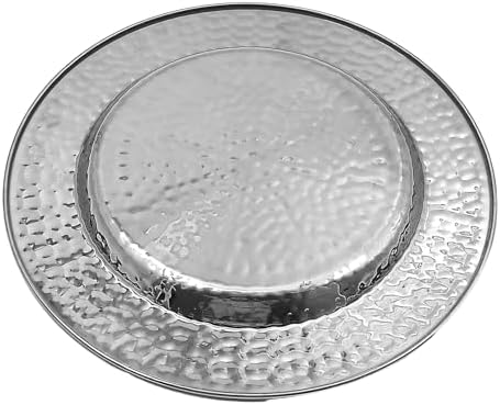 Brightalk 13-Inch Stainless Steel Hammered Charger Plates, Silver Dinner Plate Chargers Set of 6, Round Server Ware - Image 7