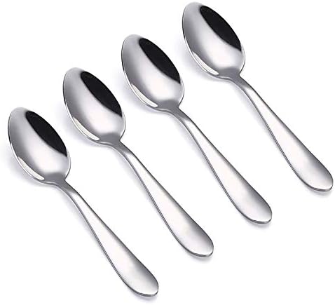 VANRA 4-Piece Children Spoons Stainless Steel Kids Dinner Spoons Child Silver Cutlery Set 5.6-inch (4 spoons) by VANRA