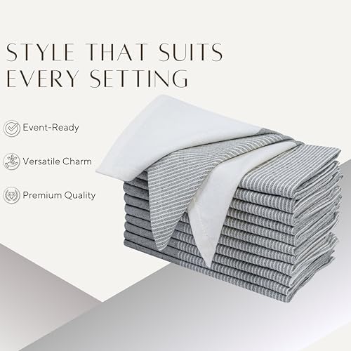 Dark Olive Cotton Cloth Napkins Set of 12, 18x18 Inch - Image 3