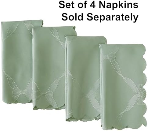 Newbridge Holiday Ribbons Bows Sage Green Napkins, Set of 4 - Image 5
