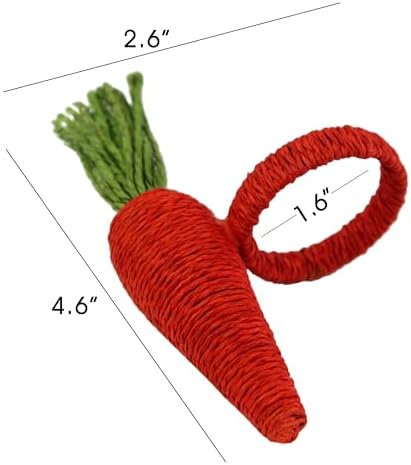 COTTON CRAFT Easter Napkin Rings - Set of 8 Carrot-Shaped Napkin Rings - Image 3