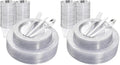 Ciaell 150PCS Clear Silver Plastic Plates - Silver Disposable Plates include 25Dinner Plate, 25Dessert Plate, 25Forks, 25Knives, 25Spoons, 25Cups for Weddings & Parties (Pack of 2) by Ciaell
