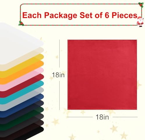 Hiasan Cloth Napkins Set of 6, 18 x 18 Inch, Red - Image 5